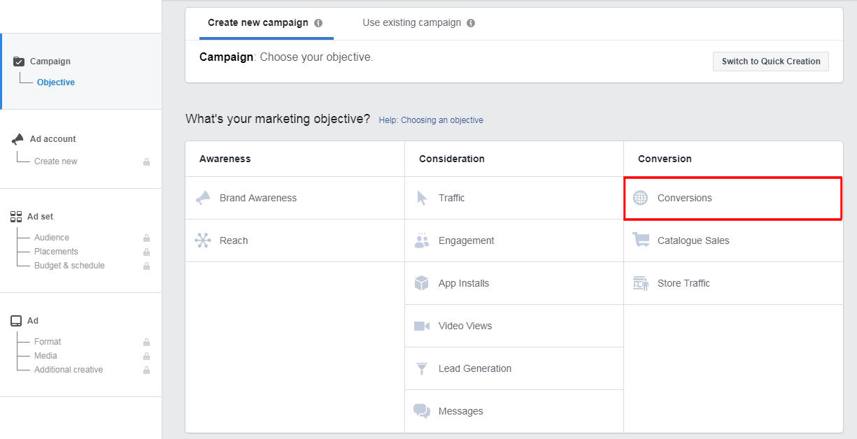 Creating a Facebook ad campaign